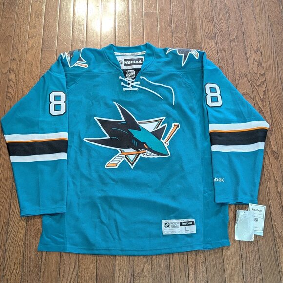 NWT Brent Burns San Jose Sharks Stitched Reebok Jersey - Size L - Picture 1 of 6